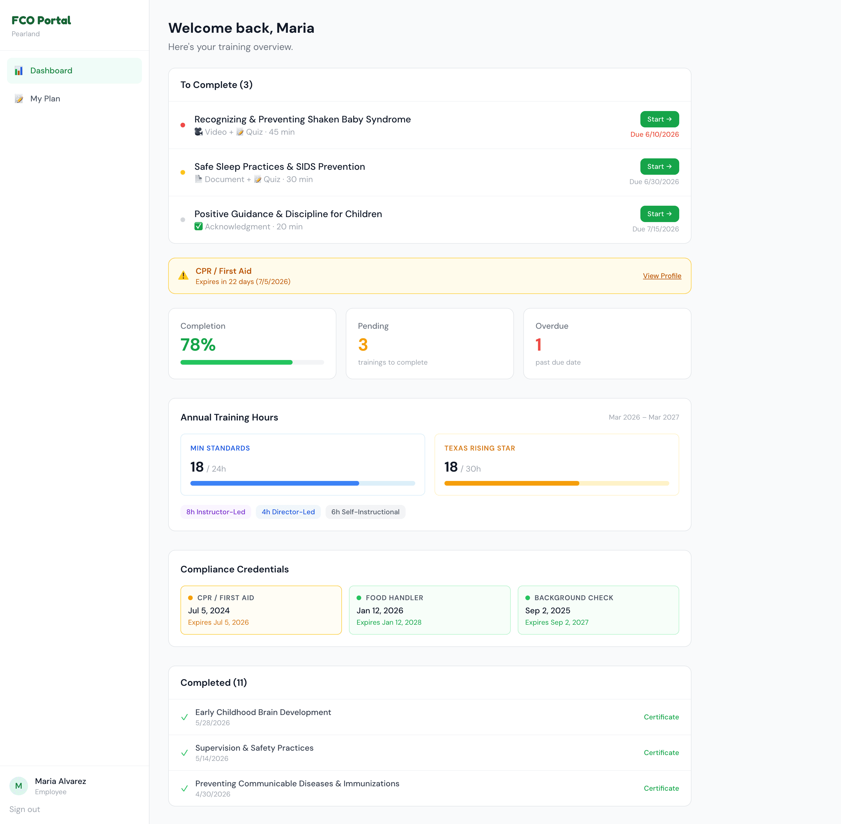 For Children Only — Training & compliance portal
